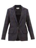 Matchesfashion.com Isabel Marant Toile - Charly Single Breasted Checked Wool Blazer - Womens - Navy