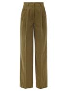 Matchesfashion.com Gabriela Hearst - Sonia Cashmere-corduroy Wide-leg Trousers - Womens - Tan