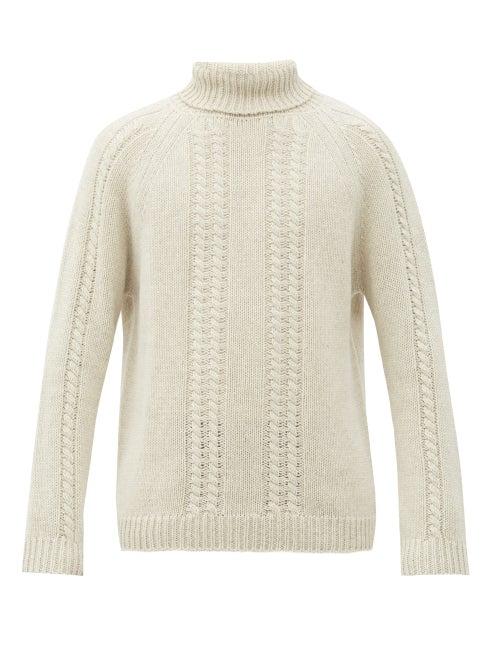 Matchesfashion.com The Gigi - Roll-neck Cable-knit Wool Sweater - Mens - Beige