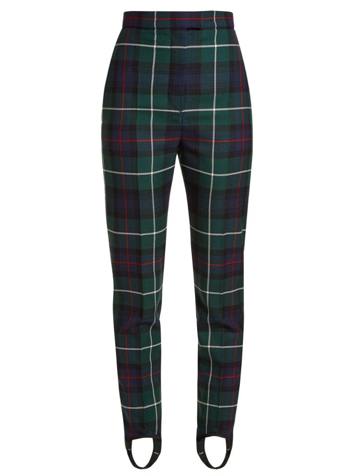 Burberry Slim-leg Tartan Wool-twill Trousers
