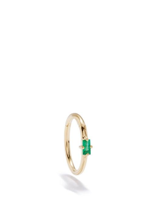 Lizzie Mandler - Emerald & 18kt Gold Single Earring - Womens - Yellow Gold