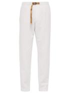 Matchesfashion.com White Sand - Drawstring Waist Belted Cotton Blend Trousers - Mens - White