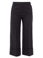Matchesfashion.com Valentino - Virgin Wool-blend Cropped Trousers - Womens - Navy