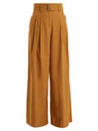 Sea High-rise Wide-leg Stretch-garbardine Trousers