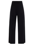 Matchesfashion.com Allude - High-rise Wool Wide-leg Trousers - Womens - Black