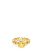 Matchesfashion.com Patcharavipa - Sapphire & 18kt Gold Chain Ring - Womens - Yellow Gold
