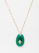 Pascale Monvoisin - Gaia No.1 Diamond, Onyx & 9kt Gold Necklace - Womens - Green Multi