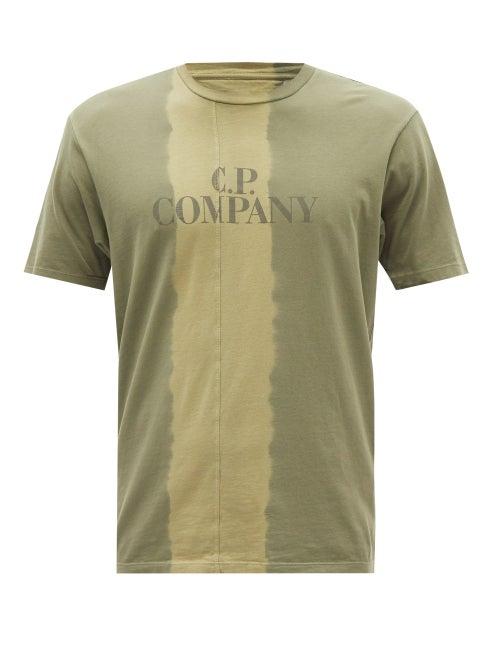 C.p. Company - Logo-print Tie-dyed Cotton-jersey T-shirt - Mens - Green