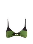 Matchesfashion.com Mara Hoffman - Carla Knot Detail Bikini Top - Womens - Green Multi