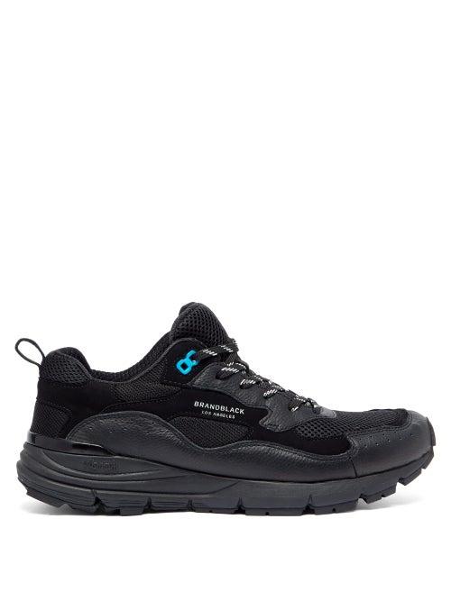 Matchesfashion.com Brandblack - Nomo Vibram Sole Leather And Mesh Trainers - Mens - Black