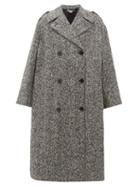 Matchesfashion.com Stella Mccartney - Flecked Wool Double Breasted Coat - Womens - Black White