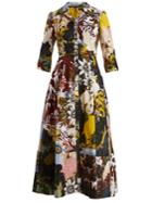 Erdem Kasia Patchwork Floral-print Cotton Shirtdress