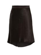 Matchesfashion.com Raey - Bias Godet Silk Satin Slip Skirt - Womens - Black