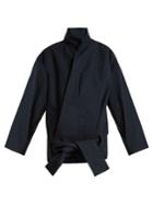 Lemaire High-neck Hemline-tie Denim Jacket