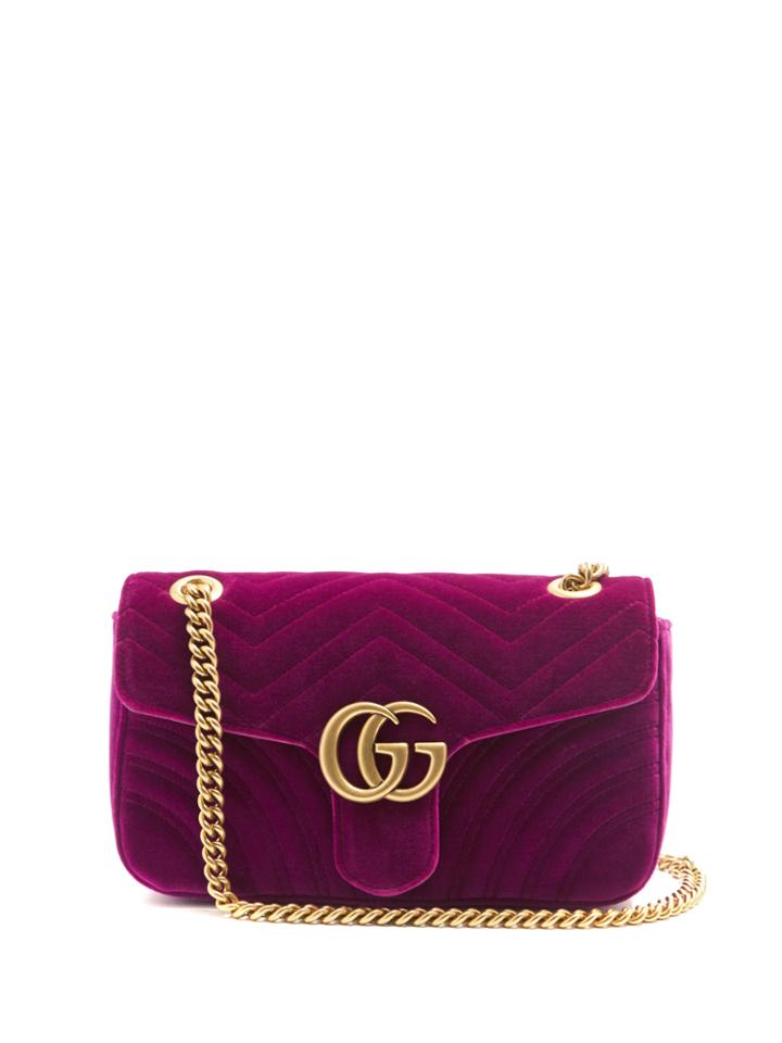 Gucci Gg Marmont Quilted-velvet Cross-body Bag