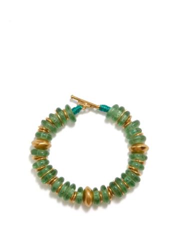 Katerina Makriyianni - Shine Bead & Gold-vermeil Bracelet - Womens - Green Gold