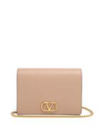Matchesfashion.com Valentino Garavani - V-logo Grained-leather Shoulder Bag - Womens - Nude