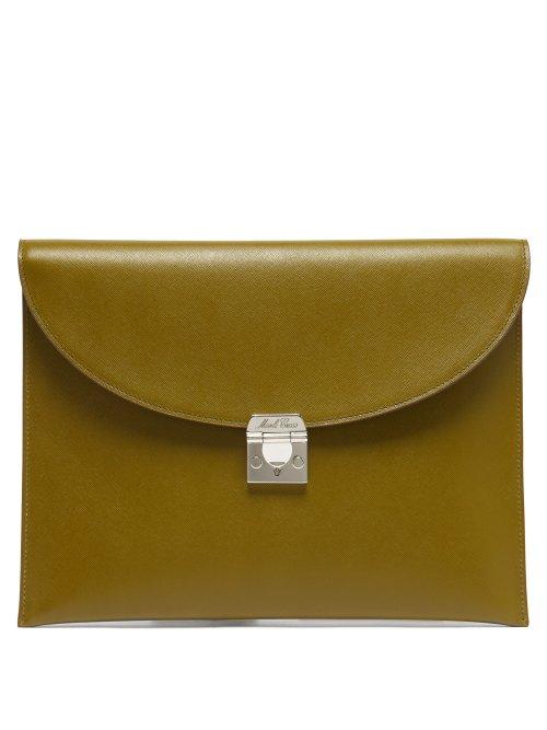 Matchesfashion.com Mark Cross - Diver Grained Leather Pouch - Mens - Green