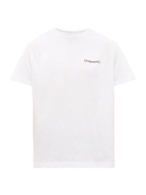 Matchesfashion.com 7 Moncler Fragment - Logo Print Cotton T Shirt - Mens - White
