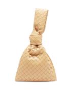 Matchesfashion.com Bottega Veneta - Bv Mini Twist Knotted Intrecciato Leather Pouch - Womens - Beige
