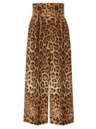 Matchesfashion.com Dolce & Gabbana - High Waisted Leopard Print Wool Blend Culottes - Womens - Leopard