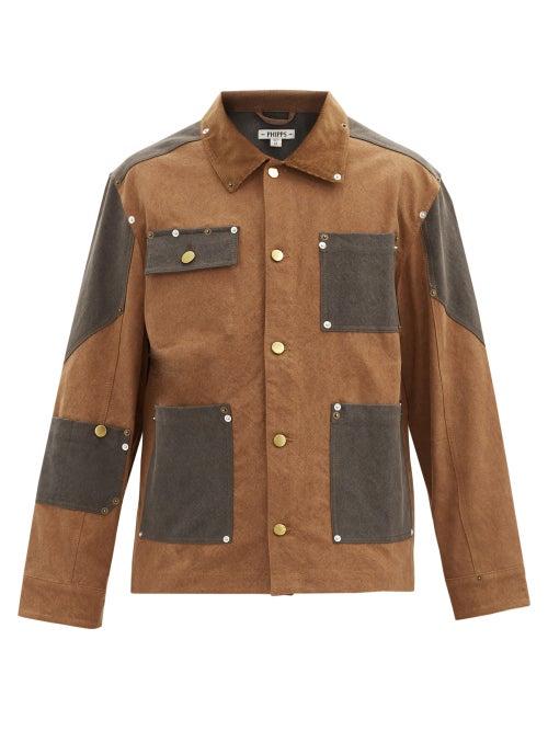 Matchesfashion.com Phipps - Bicolour Organic Cotton-canvas Jacket - Mens - Brown