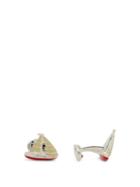 Matchesfashion.com Deakin & Francis - Yacht Enameled Sterling-silver Cufflinks - Mens - Red