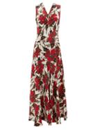 Matchesfashion.com Colville - Floral Print Panelled Crepe Maxi Dress - Womens - Red Print