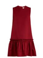 Matchesfashion.com Roksanda - Tanaga Contrast Panel Silk Blend Dress - Womens - Red