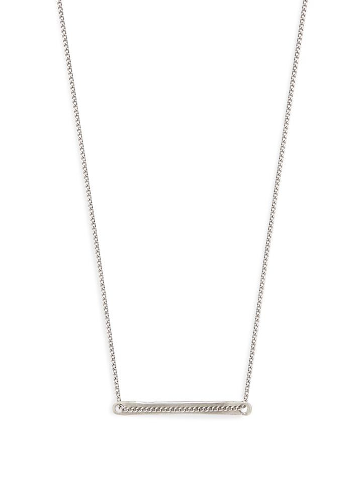 Title Of Work Silver-sterling Id-bar Necklace