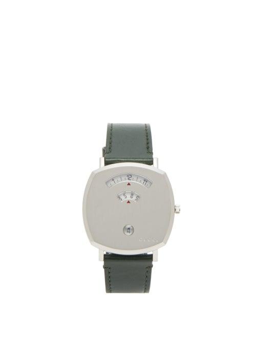 Matchesfashion.com Gucci - Grip Stainless Steel And Leather Watch - Mens - Silver