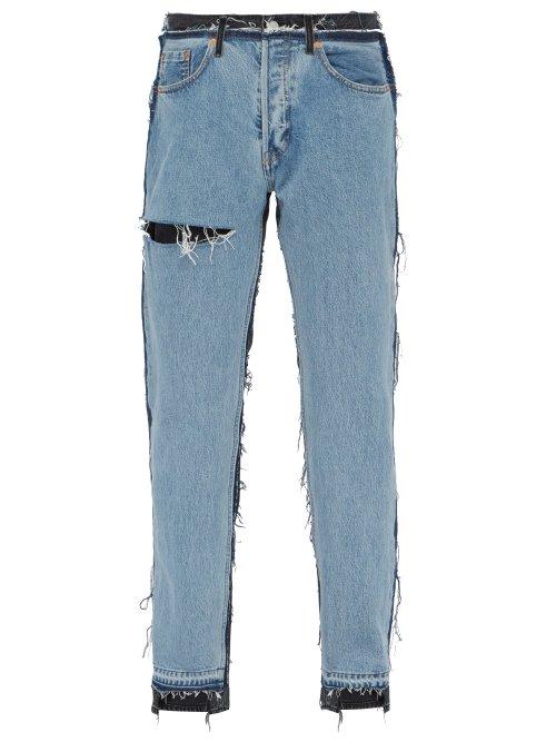 Matchesfashion.com Vetements - X Levi's Bicolour Reworked Straight Cut Jeans - Mens - Black Blue