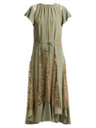 Matchesfashion.com Chlo - Lace Insert Silk Crepe Dress - Womens - Green