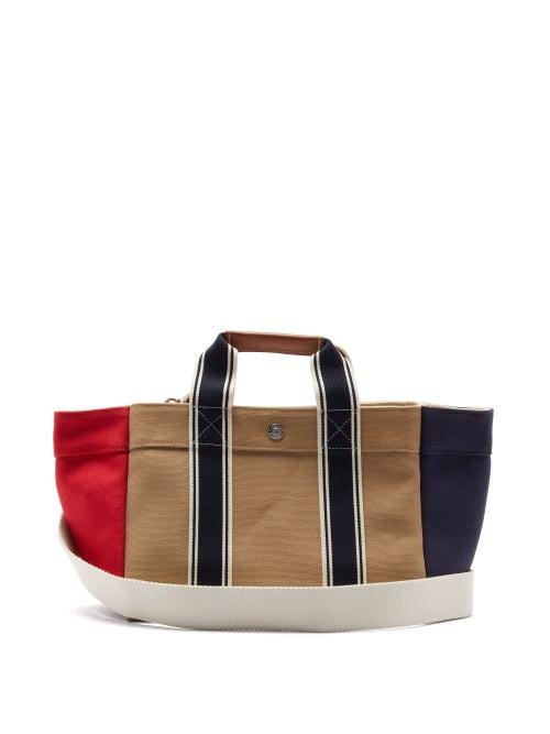 Matchesfashion.com Rue De Verneuil - Parcours Small Leather-trimmed Canvas Tote Bag - Womens - Navy Multi