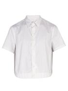 Raf Simons Cropped Striped Cotton-poplin Shirt