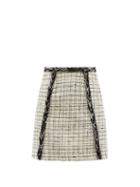 Ladies Rtw Giambattista Valli - Braided Boucl-tweed Mini Skirt - Womens - White Black