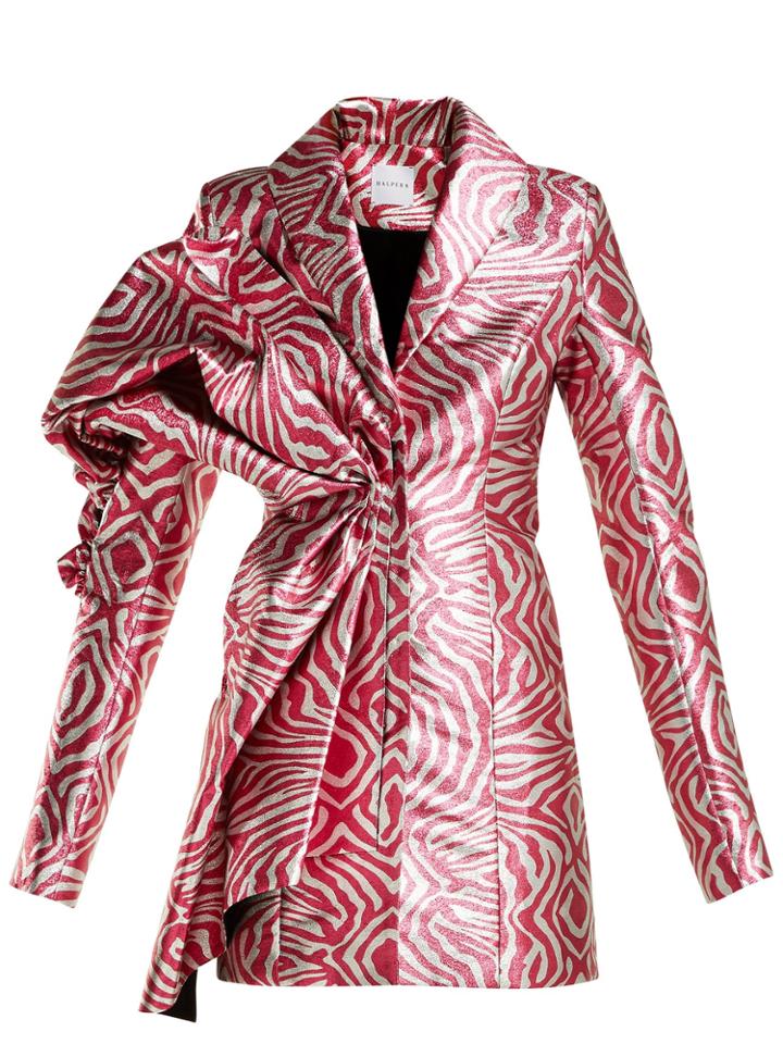 Halpern Zebra-print Lam Mini Dress