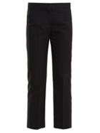 Matchesfashion.com Alexander Mcqueen - Side Panel Wool Blend Cropped Trousers - Womens - Black