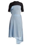 Matchesfashion.com Marine Serre - Asymmetric Hem Open Back Dress - Womens - Black Blue