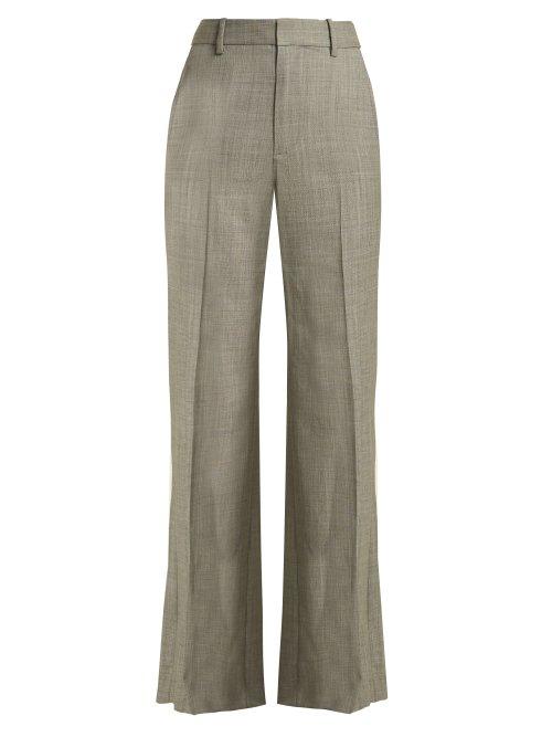 Matchesfashion.com Nili Lotan - Sullivan Straight Leg Wool Trousers - Womens - Grey