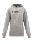 Radarte - Radarte-print Fleeceback-jersey Hooded Sweatshirt - Womens - Grey