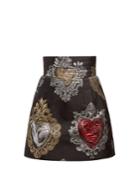 Dolce & Gabbana Heart-jacquard High-waist Skirt