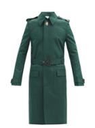 Matchesfashion.com Bottega Veneta - Belted Cotton-blend Twill Longline Coat - Mens - Green