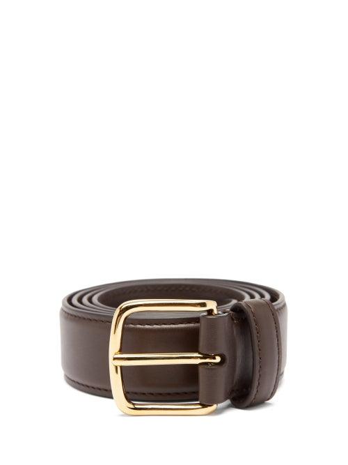 Matchesfashion.com The Row - Classic Leather Belt - Womens - Dark Brown