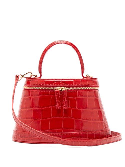 Matchesfashion.com By Far - Annie Crocodile Effect Leather Cross Body Bag - Womens - Red