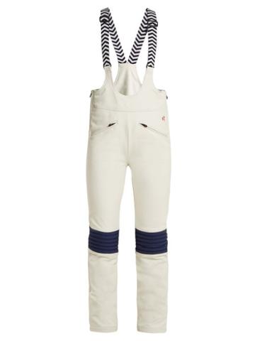 Matchesfashion.com Perfect Moment - Isola Suspender Kick Flare Ski Trousers - Womens - White Multi
