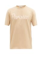 Matchesfashion.com Maison Kitsun - Parisien-print Cotton-jersey T-shirt - Mens - Beige