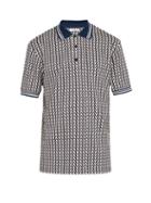Matchesfashion.com Valentino - Optical Print Cotton Piqu Polo Shirt - Mens - Navy Multi