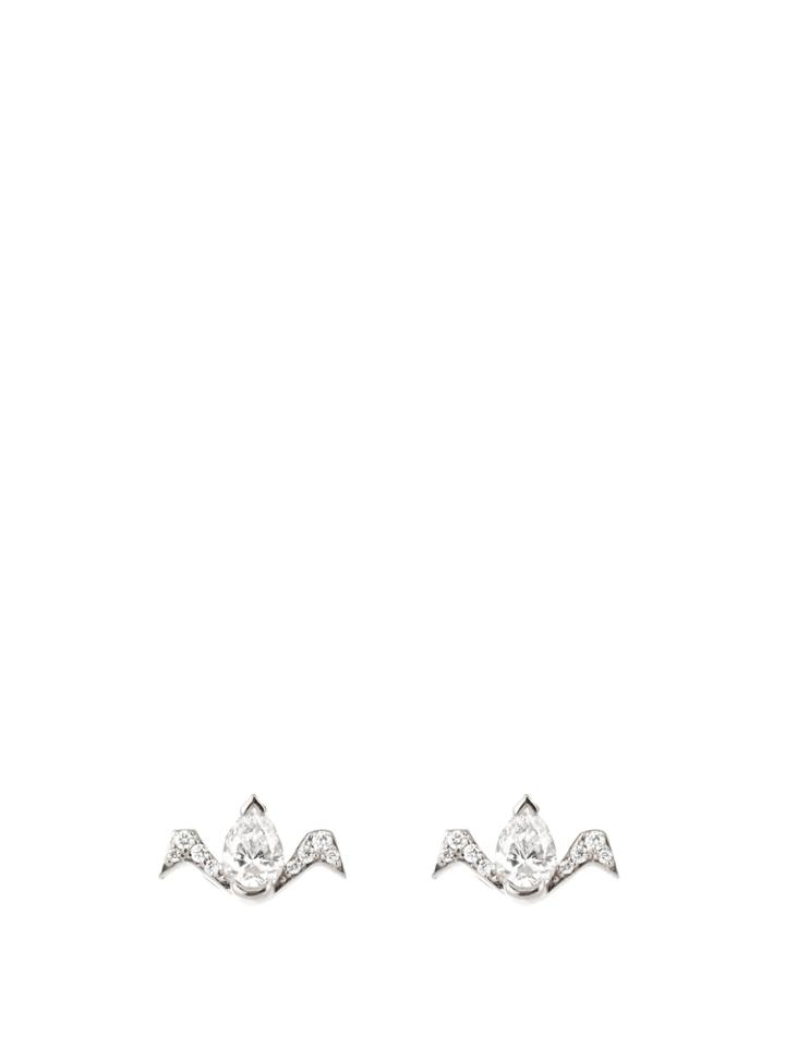 Raphaele Canot Deco Rocks Diamond & White-gold Earrings
