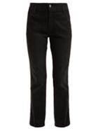 Matchesfashion.com Frame - Le Slender Mid Rise Cotton Blend Jeans - Womens - Black